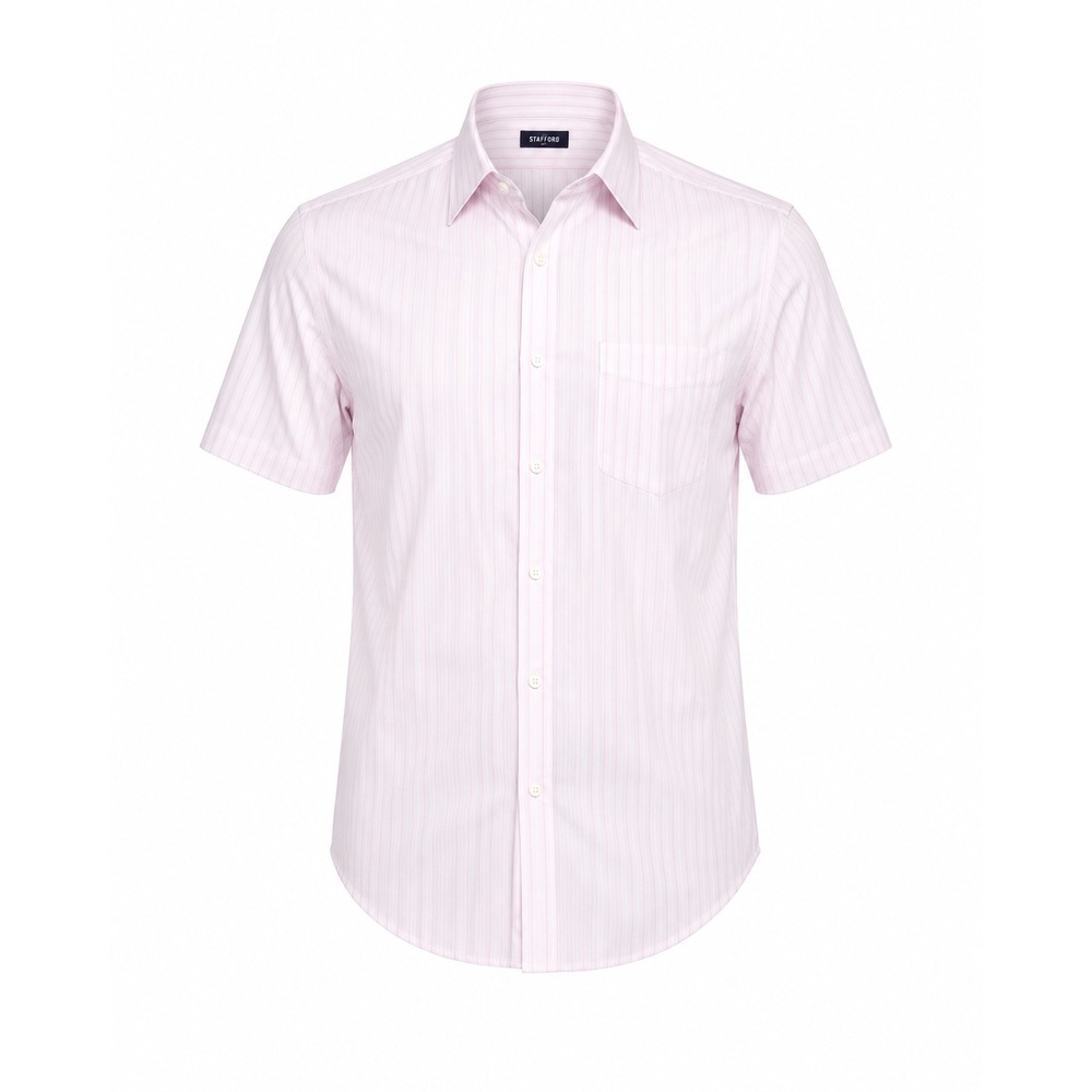 Vintage 80s Golden V Men's Pink Pinstripe Dot Short Sleeve Shirt Made in USA